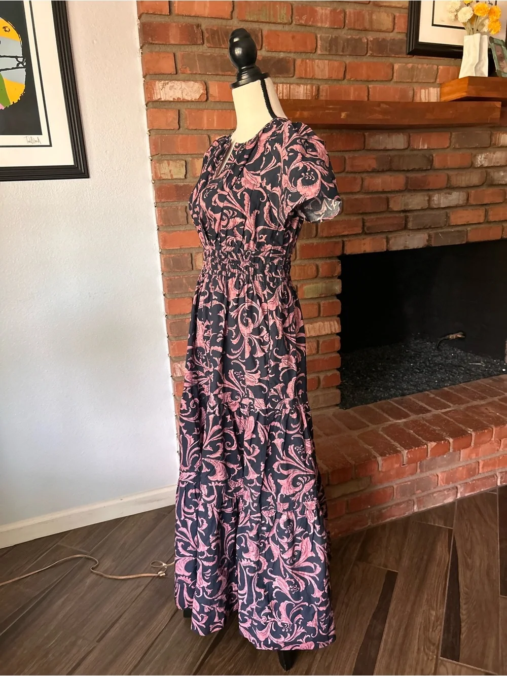 NWT Anthropologie Somerset Paisley Print Maxi Dress in Navy/Marin Sz XS - Picture 5 of 9
